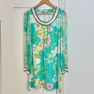 Lilly Pulitzer silk floral dress size 2